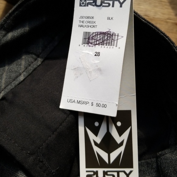 Rusty Pinstriped Shorts Size 28 NWT Walkshort - Picture 7 of 7